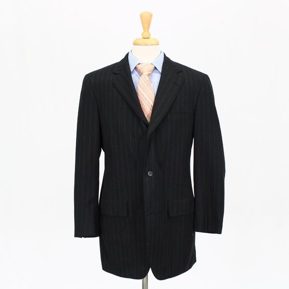 Vintage 1980's Brooks Brothers 40L 36x30 Gray Stripe 3-Button Full Suit … - Picture 6 of 15